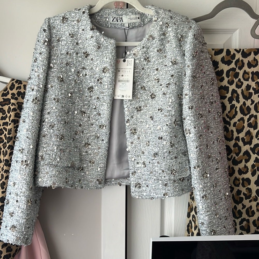 Size Medium | Zara | ZW Collection Sequin Blazer